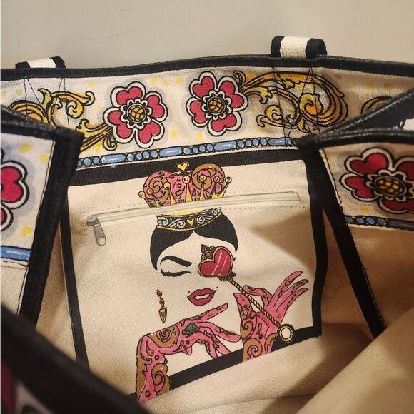 NWT Brighton "Queen Of Love" Large Canvas Tote Bag Retail $125 - Picture 11 of 12